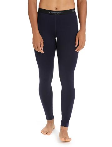 Women's Icebreaker Merino 260 Tech Thermal Leggings Base Layers Midnight Navy | CA 1023UZGT